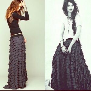 Free People Lydia Maxi Ruffle Skirt